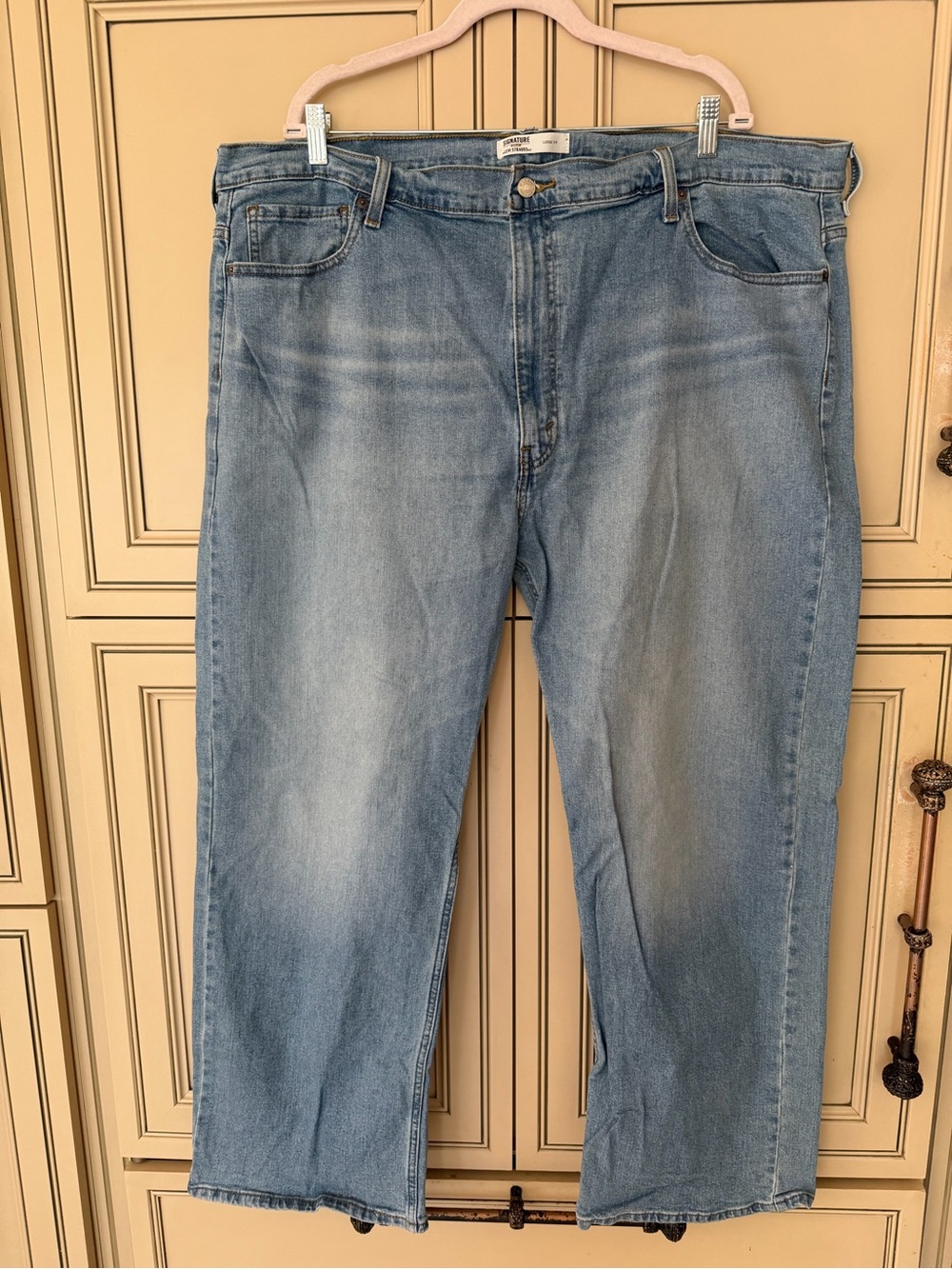 New LEVI STRAUSS Signature GOLD Loose Fit Men's Straight Leg Denim Jeans 46X30